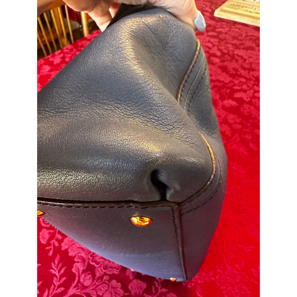 MCM Blue Pebbled Leather Two-Way Bag w/COA - Picture 8 of 14